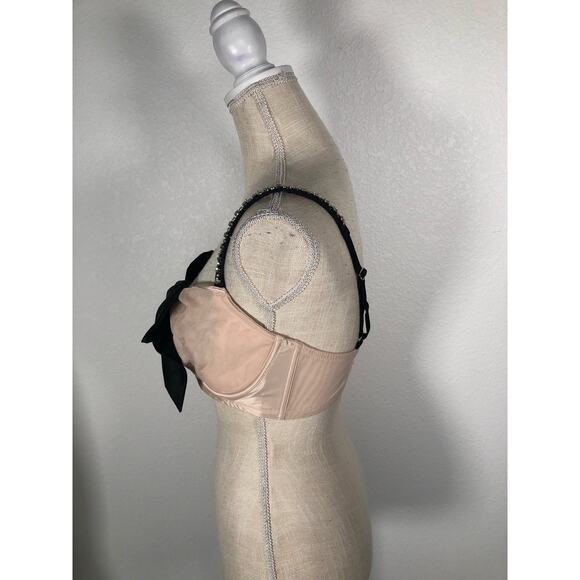 Victoria's Secret Wicked Unlined Mesh Balconette Push Up Embellished Bra - 38DDD - Picture 4 of 8